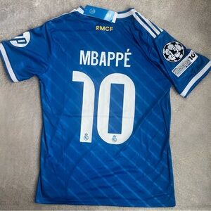 Real Madrid 25/26 third Mbappe Soccer Jersey champions league patches new small